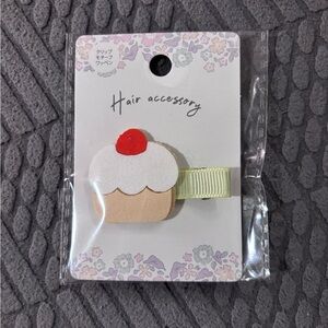 Cupcake Hair Clip - Red, White, Beige